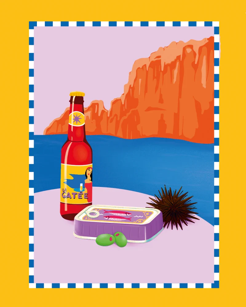 Affiche A4 - Marseille : Apéro aux Goudes