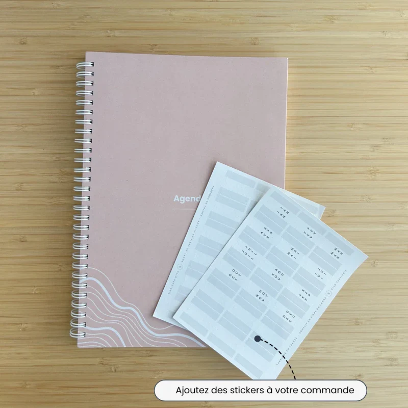 Agenda rose non daté en papier recyclé - Image 3