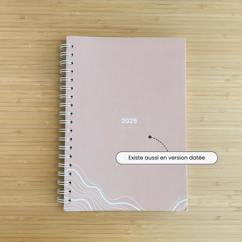 Agenda rose non daté en papier recyclé - Image 5