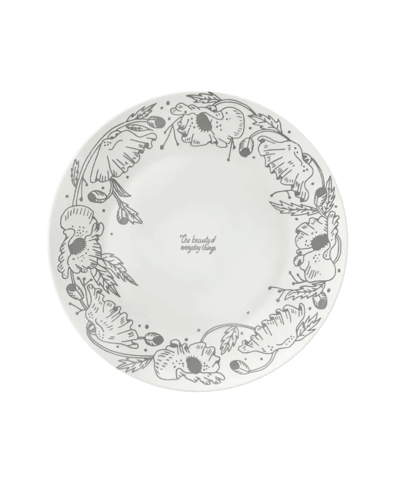 Assiette plate en porcelaine argentée - Poppy - Image 3