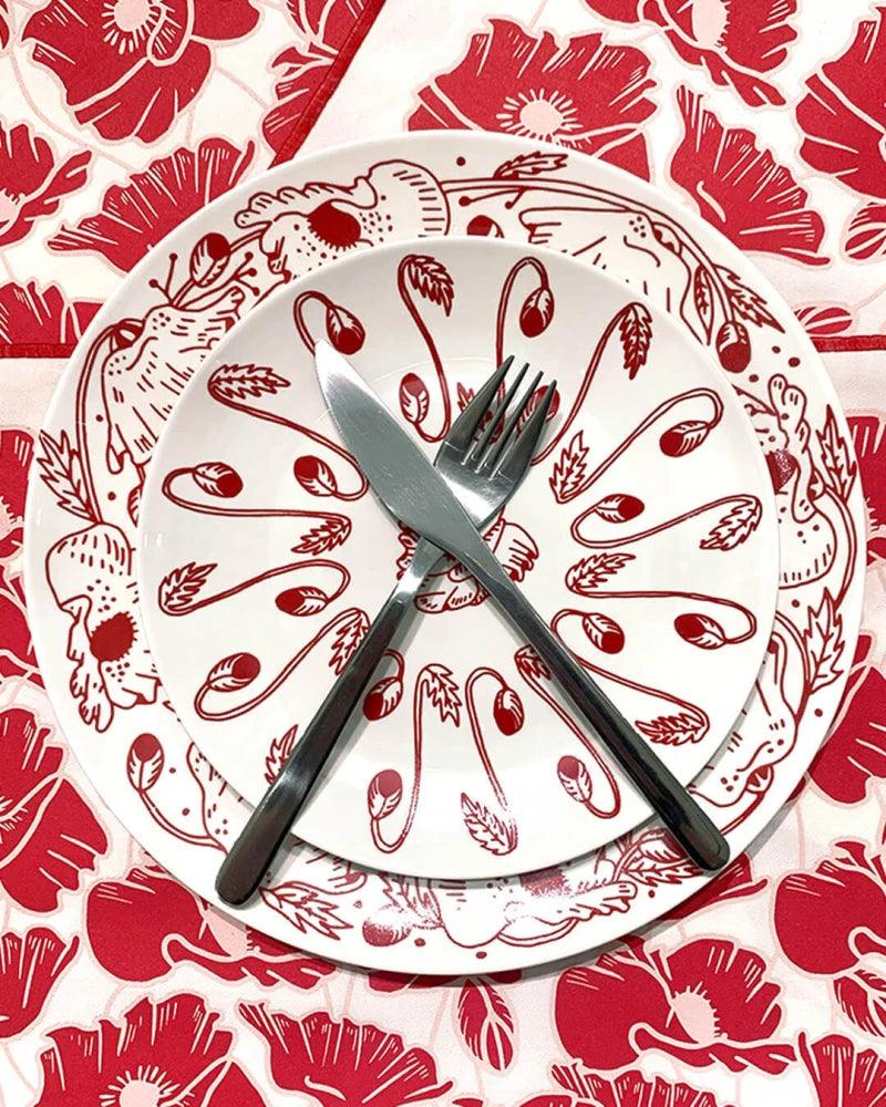 Assiette plate en porcelaine argentée - Poppy - Image 4