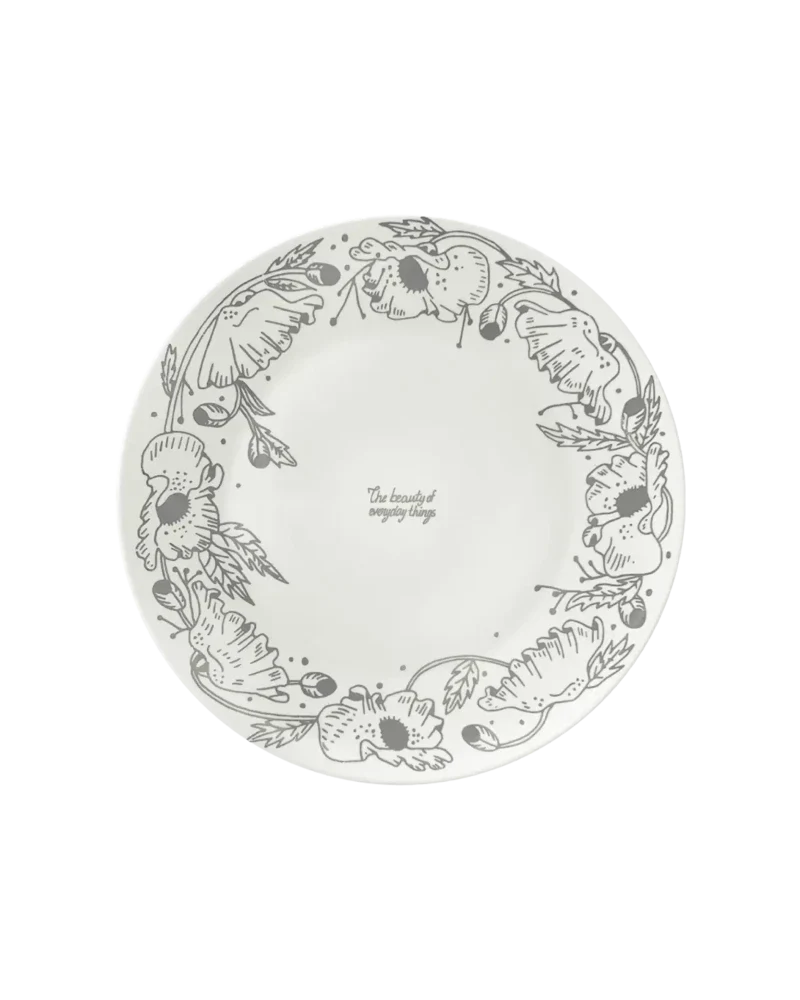 Assiette plate en porcelaine argentée - Poppy - Image 5