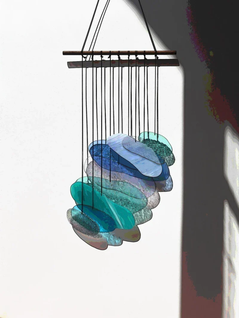 Attrape soleil en verre inspirée de l'eau - Fait main - Image 10
