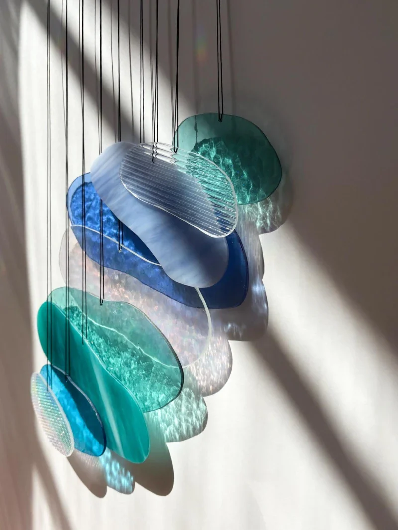 Attrape soleil en verre inspirée de l'eau - Fait main - Image 9