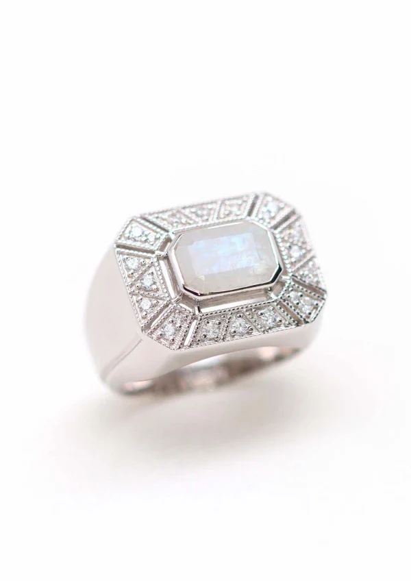 Bague en argent et pierre de lune I Angéline - Image 3
