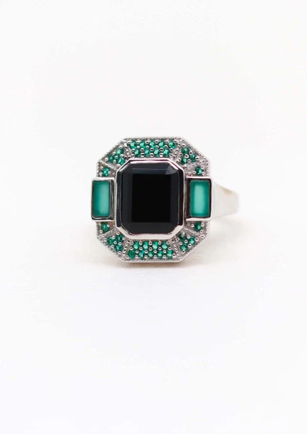 Bague Célestine Argent 925 Onyx noir - Image 2