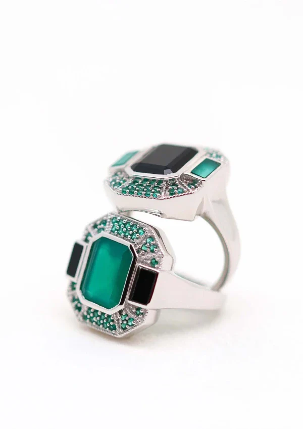 Bague Célestine Argent 925 Onyx noir - Image 3