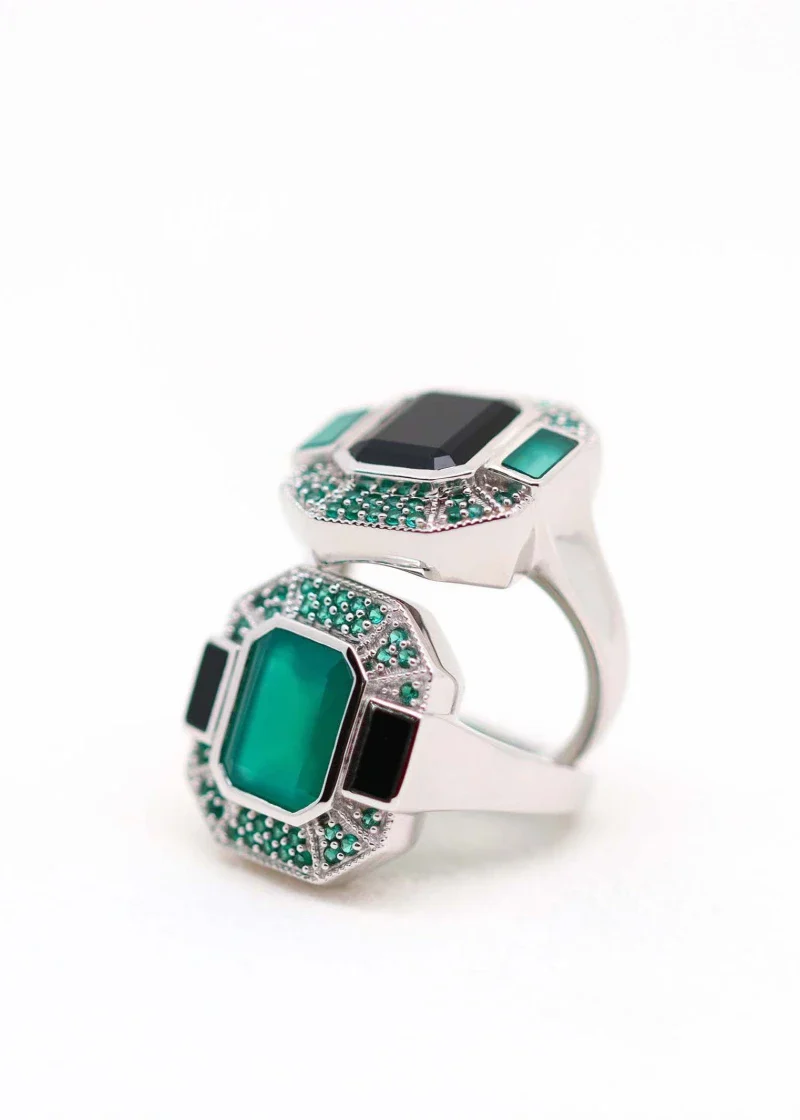 Bague Célestine Argent 925 Onyx noir - Image 7