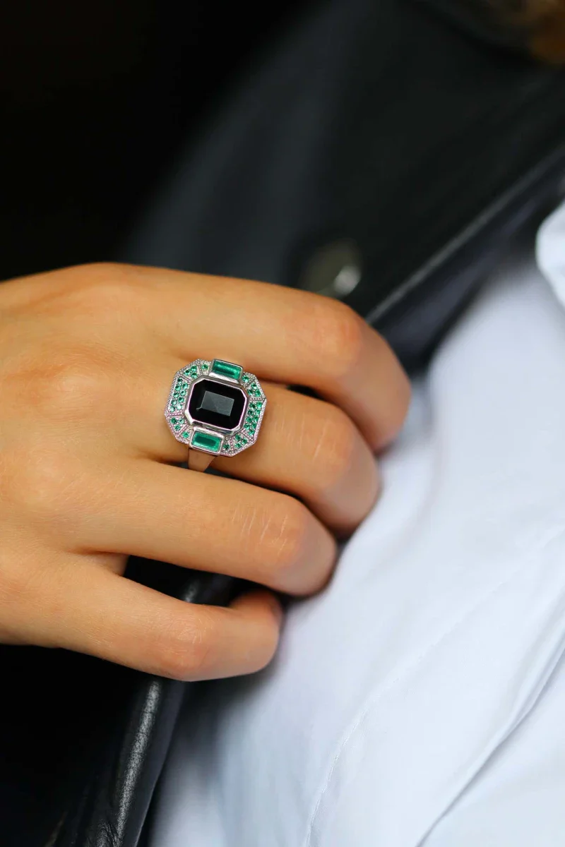 Bague Célestine Argent 925 Onyx noir - Image 8