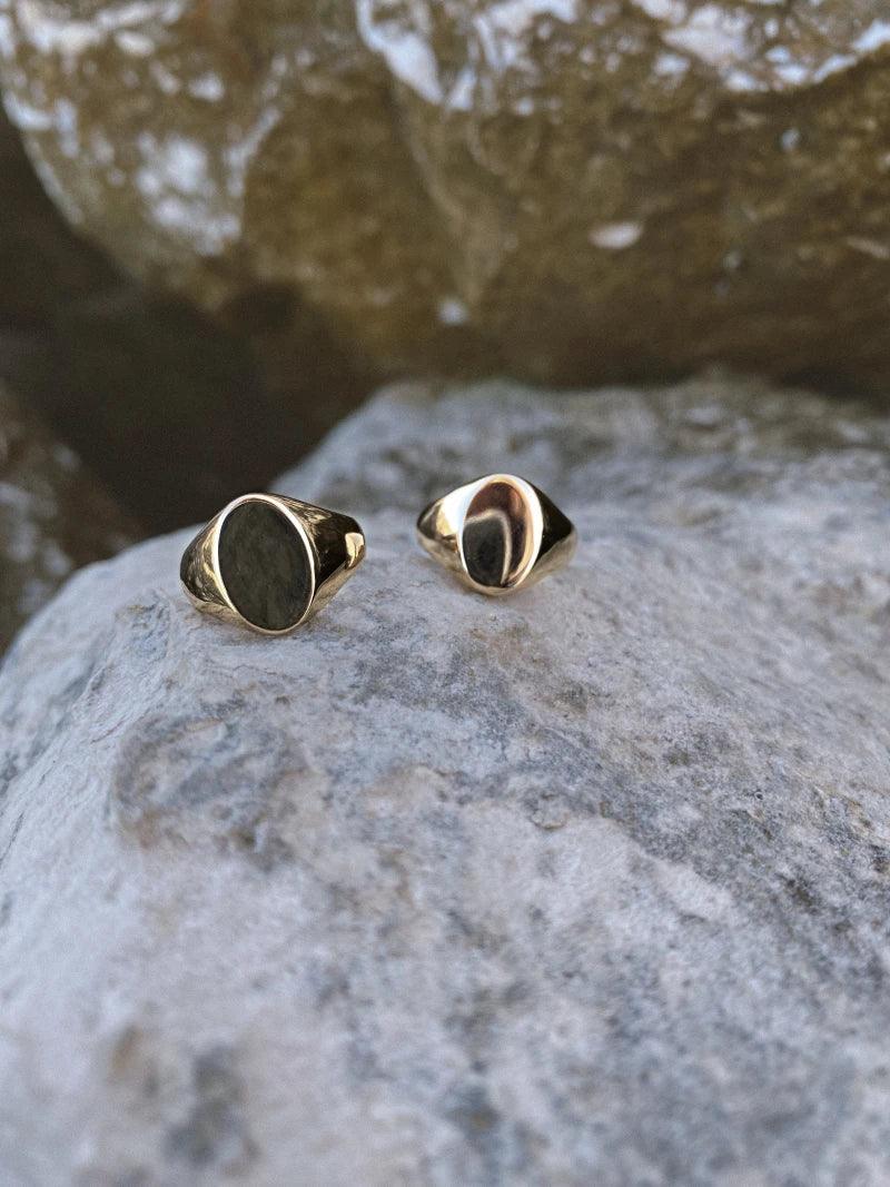 Bague chevalière signet dorée ou argentée - Image 4