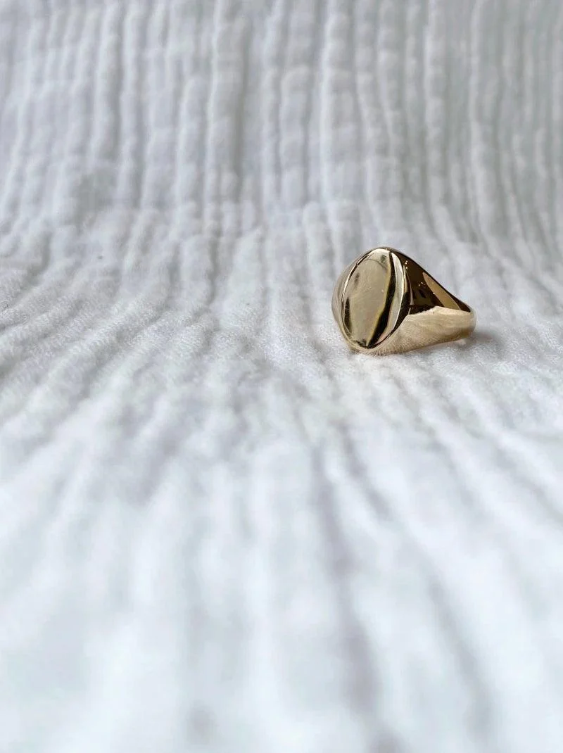 Bague chevalière signet dorée ou argentée - Image 6