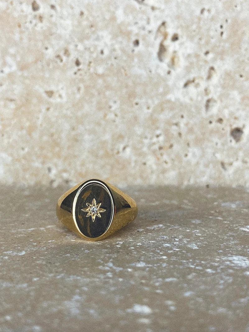 Bague chevalière dorée - Sparkle - Image 4