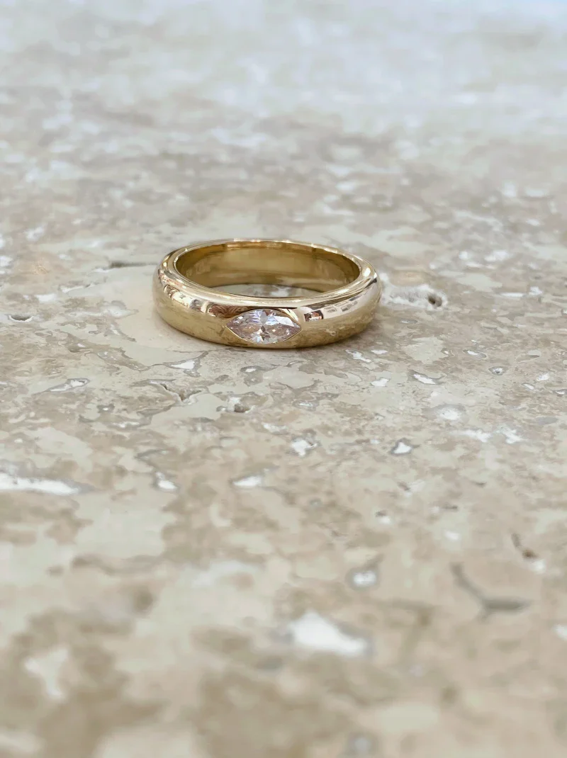 Bague doré "Pneu Navette" - Image 3