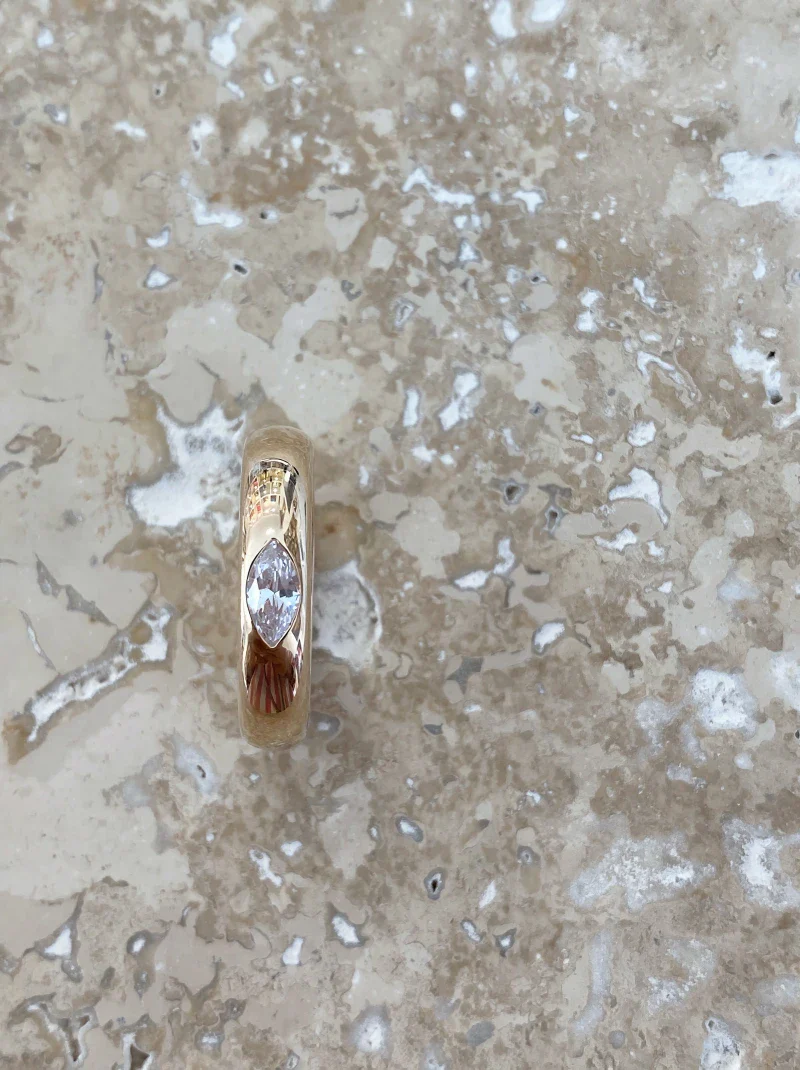 Bague doré "Pneu Navette" - Image 4