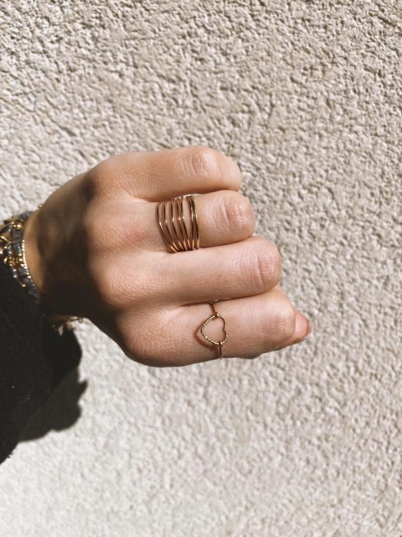 Bague dorée avec coeur - Mon cœur - Image 3