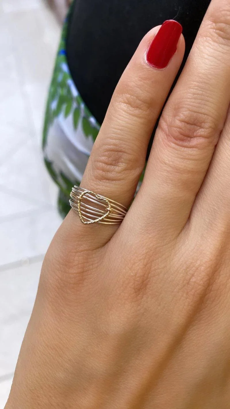 Bague dorée avec coeur - Mon cœur - Image 5