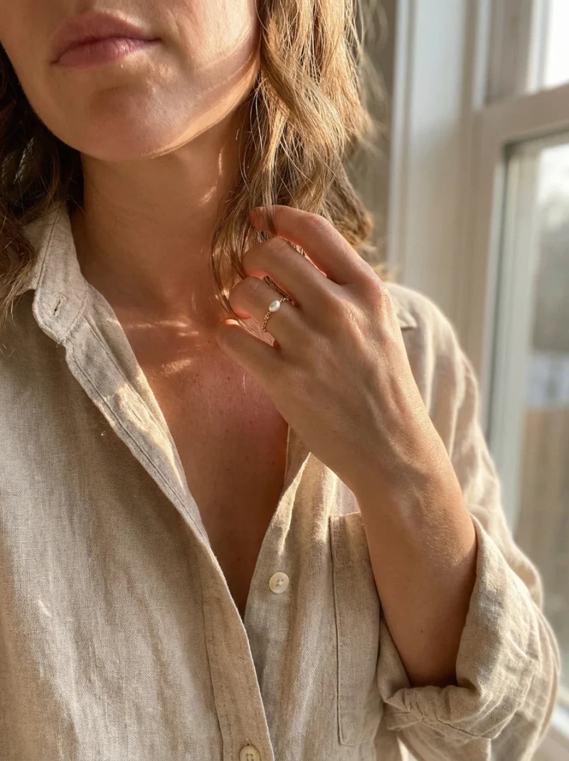 Bague dorée avec une perle - Ma perle - Image 11