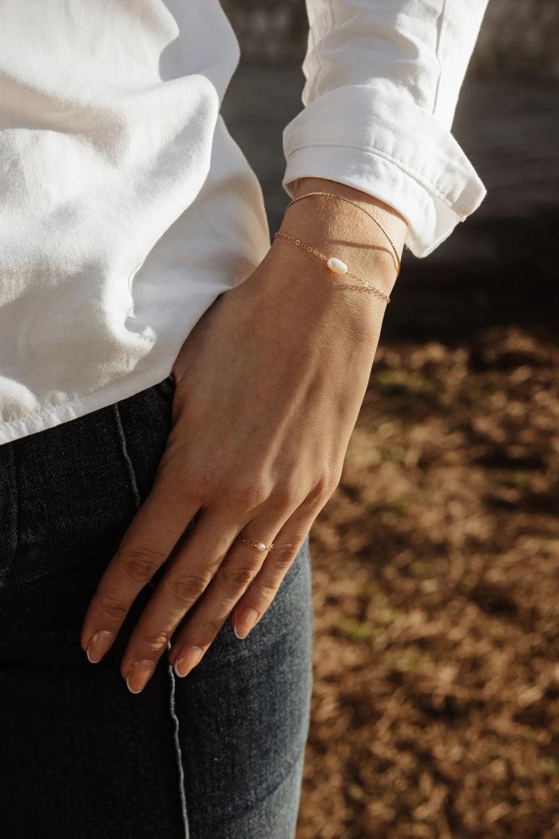 Bague dorée avec une perle - Ma perle - Image 3