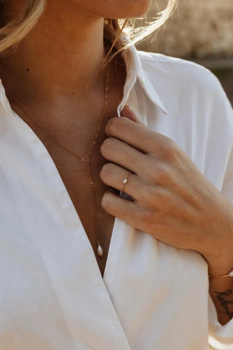 Bague dorée avec une perle - Ma perle - Image 4