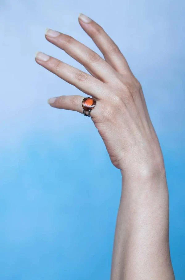 Bague en argent avec émail rose et bordeaux - Soul Love - Image 2