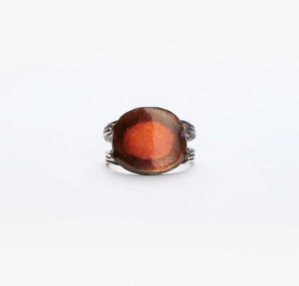 Bague en argent avec émail rose et bordeaux - Soul Love - Image 3