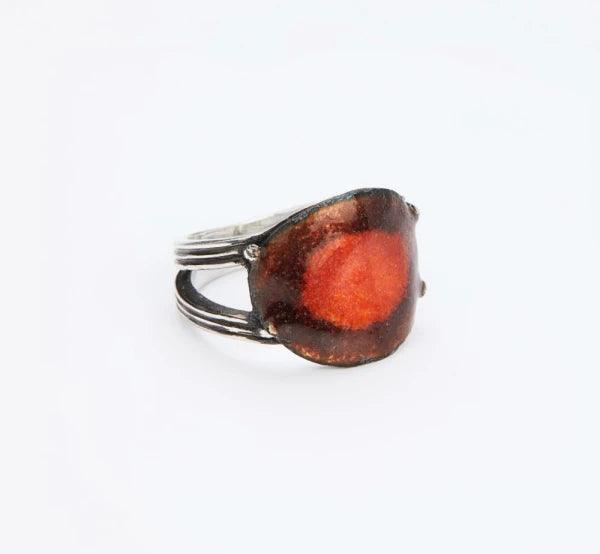 Bague en argent avec émail rose et bordeaux - Soul Love - Image 4