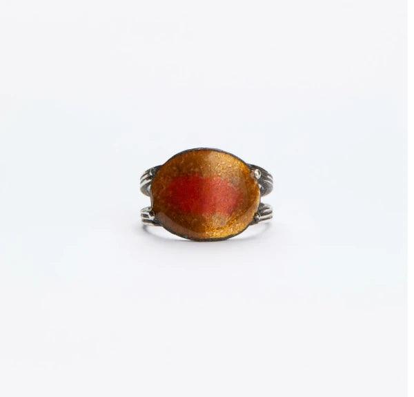 Bague en argent avec émail rouge et doré - Soul Love - Image 3