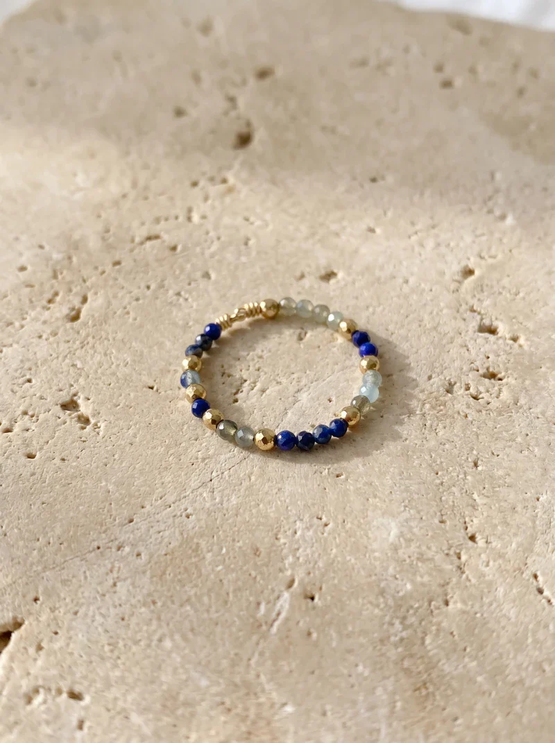 Bague en lapis lazuli et aigue-marine - Tiny stones Happiness - Image 5