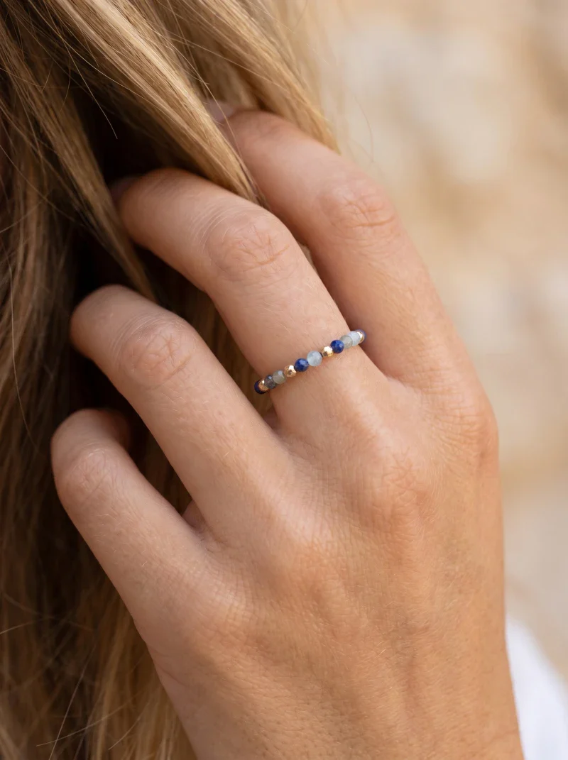 Bague en lapis lazuli et aigue-marine - Tiny stones Happiness - Image 6