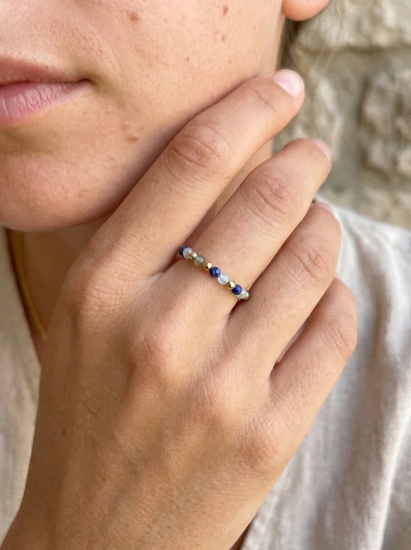 Bague en lapis lazuli et aigue-marine - Tiny stones Happiness - Image 8