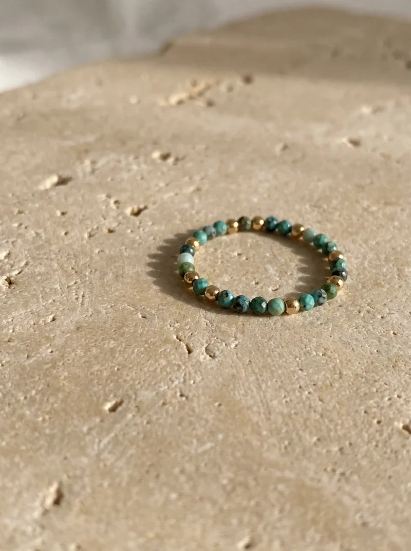 Bague en pierres naturelles facettées turquoise - Tiny stones Bliss - Image 5