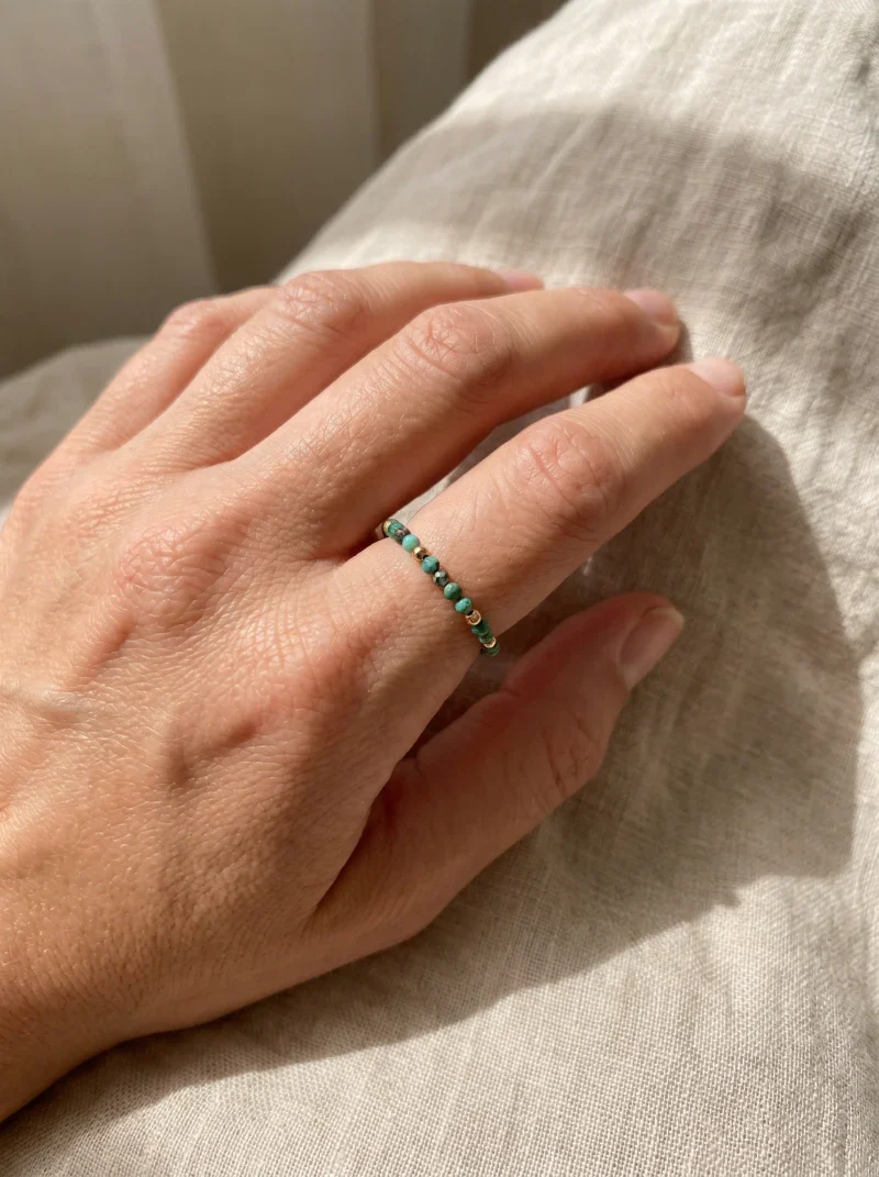 Bague en pierres naturelles facettées turquoise - Tiny stones Bliss - Image 7