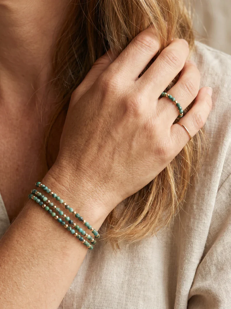 Bague en pierres naturelles facettées turquoise - Tiny stones Bliss - Image 8