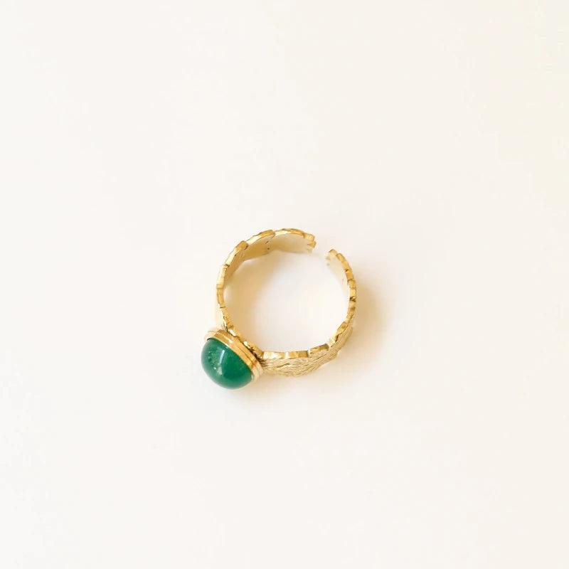 Bague feuille Agate verte - Image 4