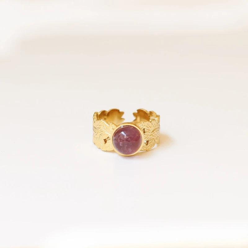 Bague feuille Améthyste - Image 3