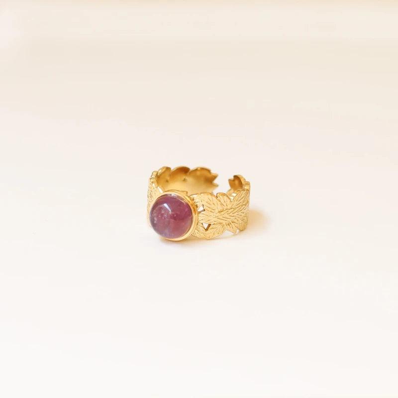 Bague feuille Améthyste - Image 5