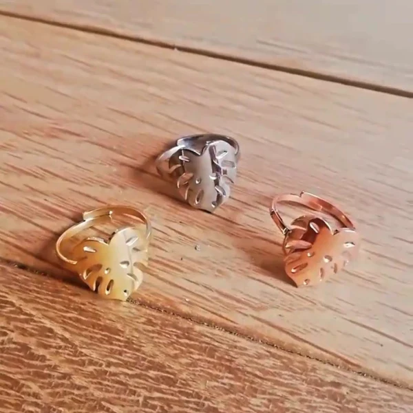 Bague feuille argent - Monstera Deliciosa - Image 6