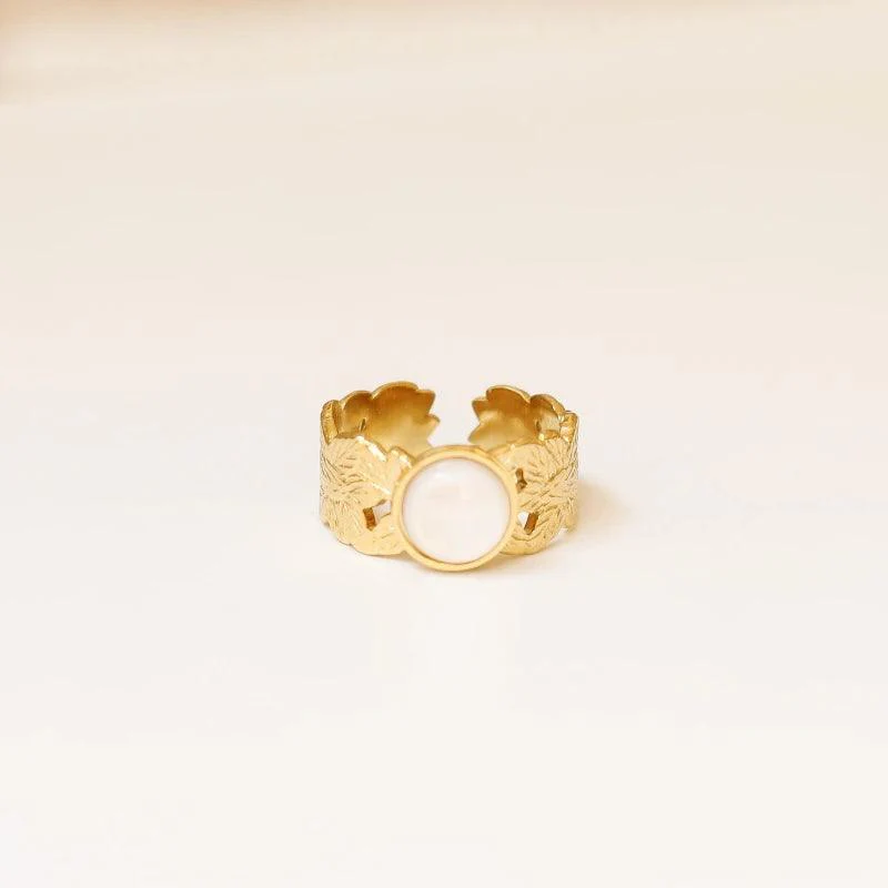 Bague feuille Nacre - Image 2