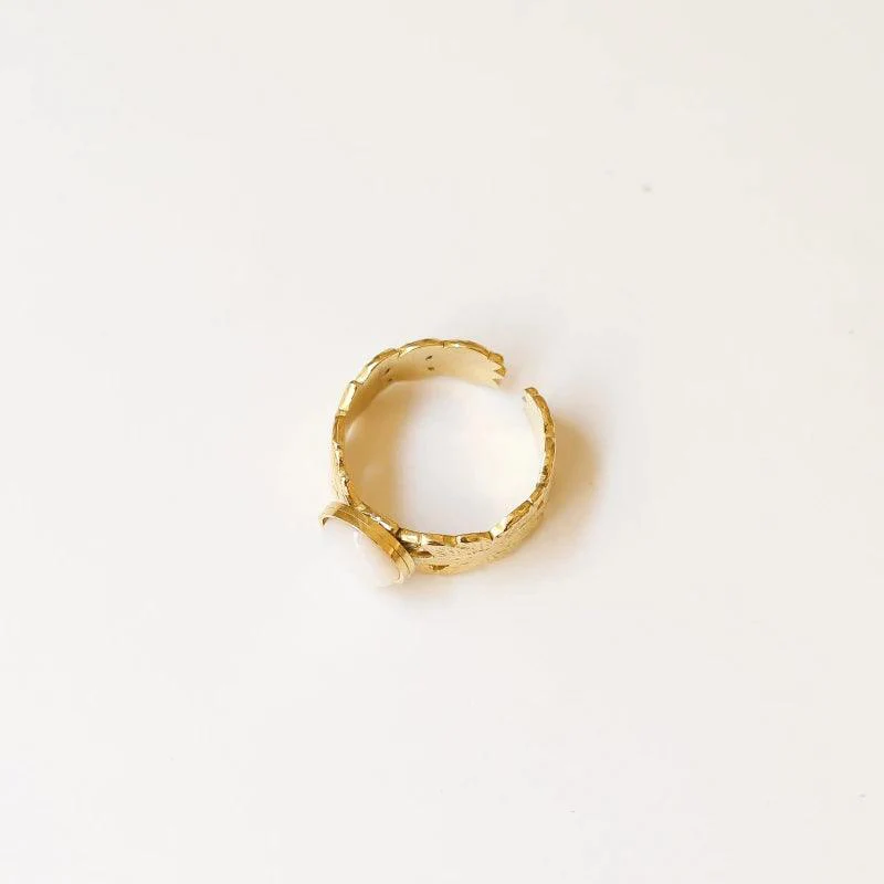 Bague feuille Nacre - Image 4