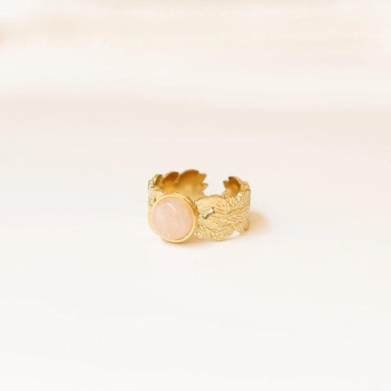Bague feuille Quartz rose - Image 4