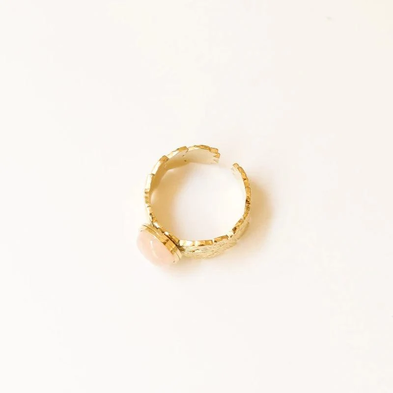 Bague feuille Quartz rose - Image 5