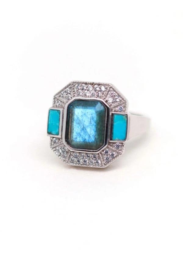 Bague labradorite en argent - Célestine - Image 2
