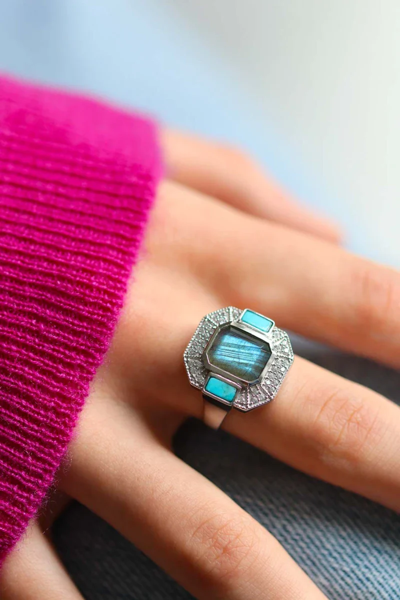 Bague labradorite en argent - Célestine - Image 5