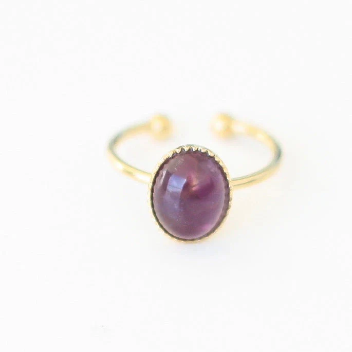 Bague ovale Améthyste fait main - Image 4