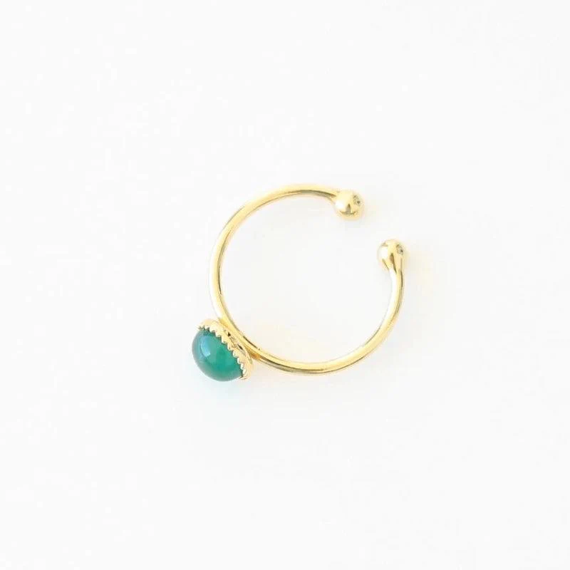 Bague petite ajustable en agate verte - Image 6