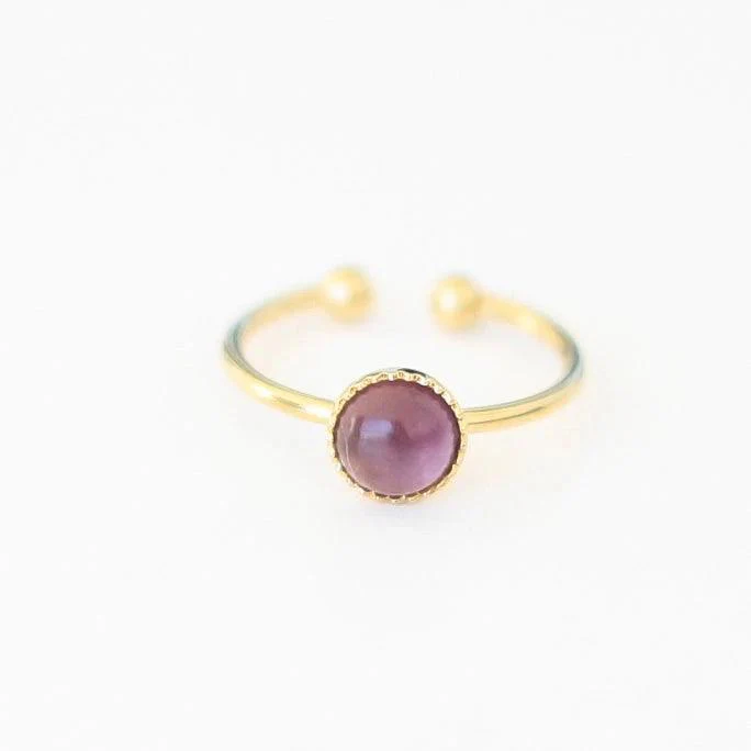 Bague petite ajustable en améthyste - Image 5