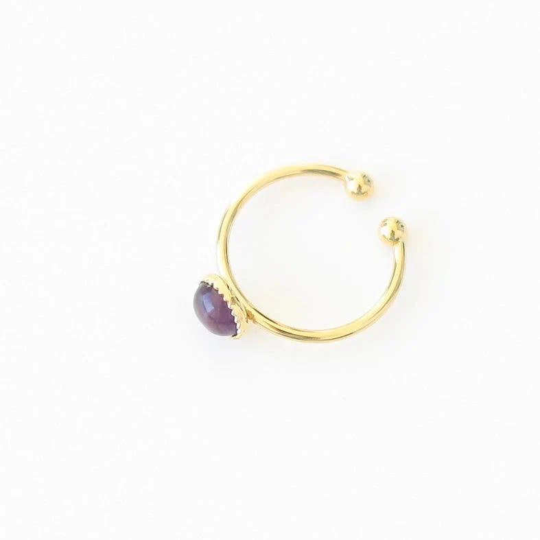 Bague petite ajustable en améthyste - Image 7