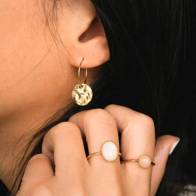Bague petite ajustable en quartz rose - Image 2