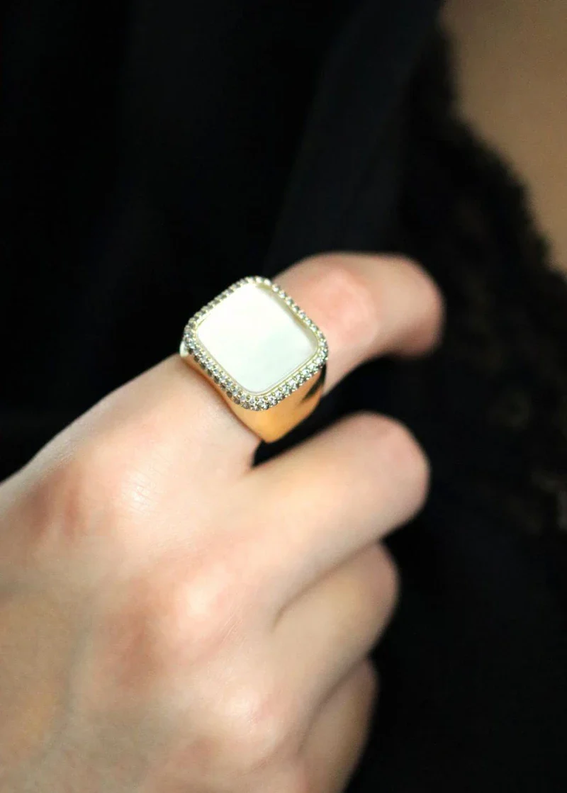 Bague Séraphine plaqué or Nacre - Image 5