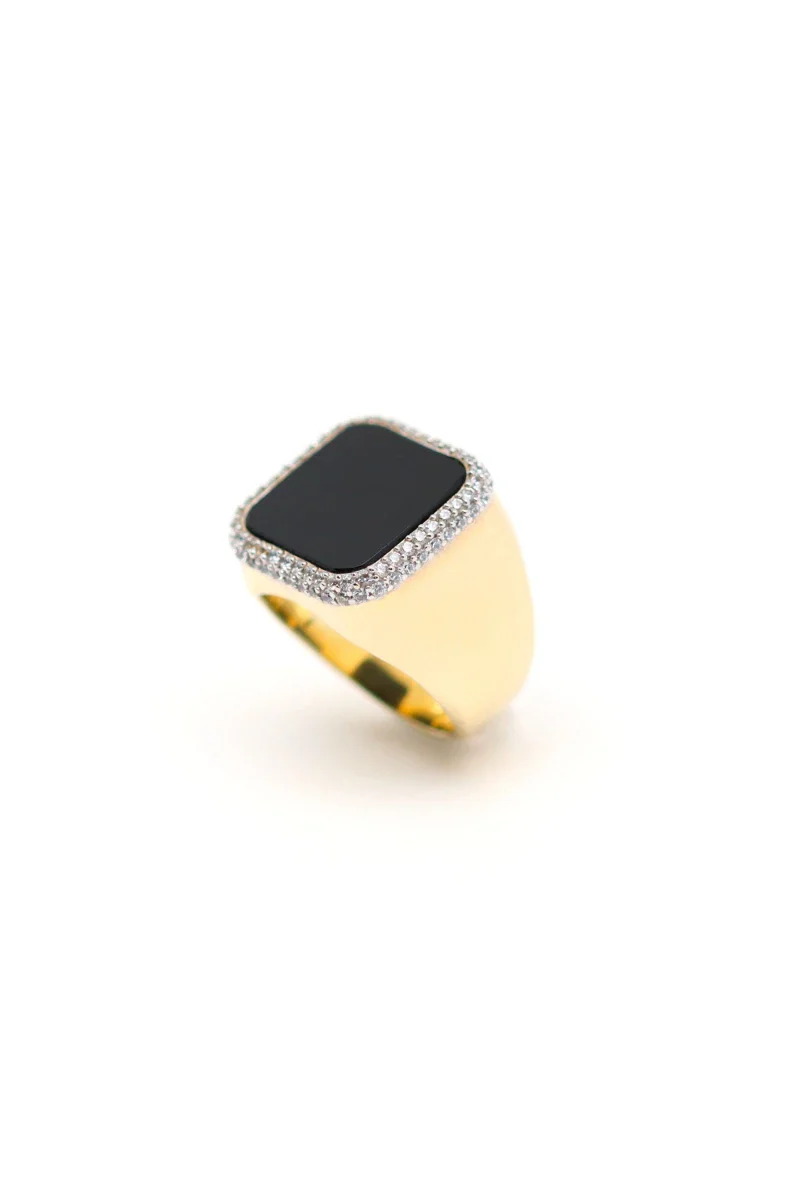 Bague Séraphine plaqué or Onyx noir - Image 2